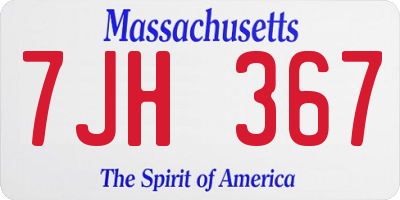 MA license plate 7JH367