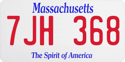 MA license plate 7JH368