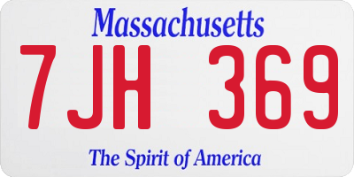 MA license plate 7JH369