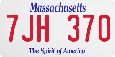 MA license plate 7JH370