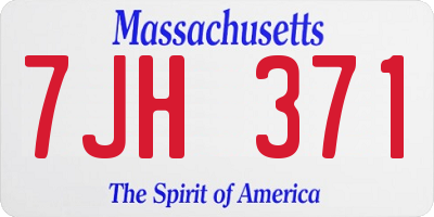 MA license plate 7JH371