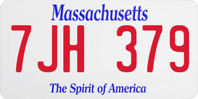 MA license plate 7JH379