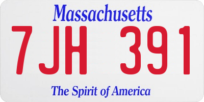 MA license plate 7JH391