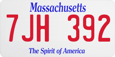 MA license plate 7JH392