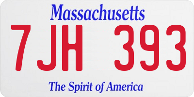 MA license plate 7JH393