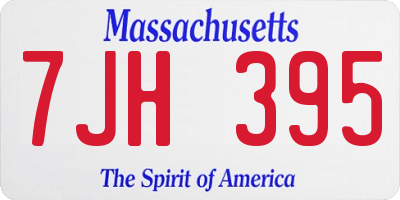 MA license plate 7JH395