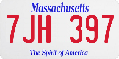 MA license plate 7JH397