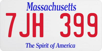 MA license plate 7JH399