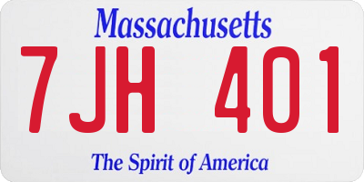 MA license plate 7JH401