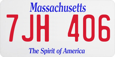 MA license plate 7JH406