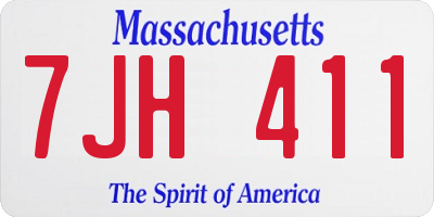 MA license plate 7JH411
