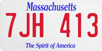MA license plate 7JH413