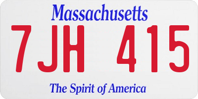 MA license plate 7JH415
