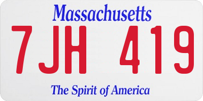 MA license plate 7JH419