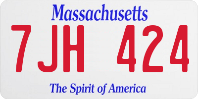 MA license plate 7JH424
