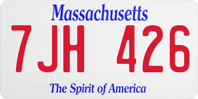 MA license plate 7JH426