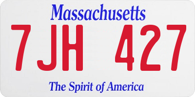 MA license plate 7JH427