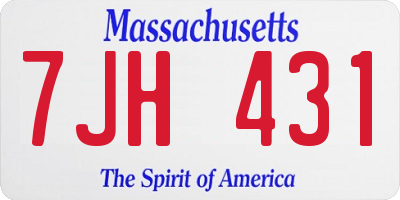 MA license plate 7JH431