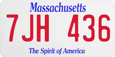 MA license plate 7JH436