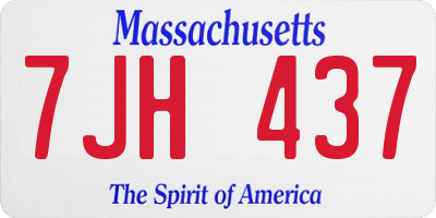 MA license plate 7JH437
