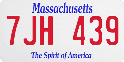 MA license plate 7JH439