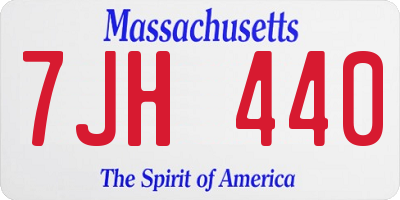 MA license plate 7JH440
