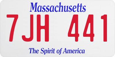 MA license plate 7JH441