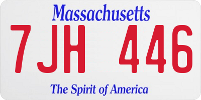 MA license plate 7JH446