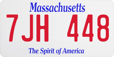 MA license plate 7JH448