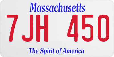 MA license plate 7JH450