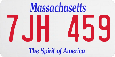 MA license plate 7JH459