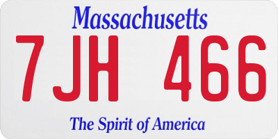 MA license plate 7JH466