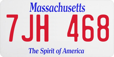 MA license plate 7JH468