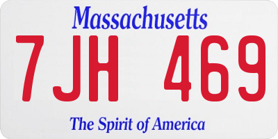 MA license plate 7JH469
