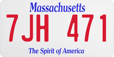 MA license plate 7JH471