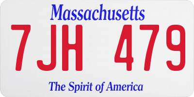 MA license plate 7JH479