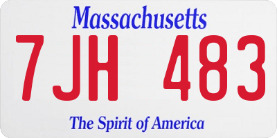 MA license plate 7JH483