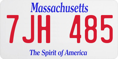 MA license plate 7JH485