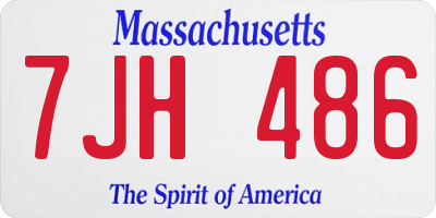 MA license plate 7JH486