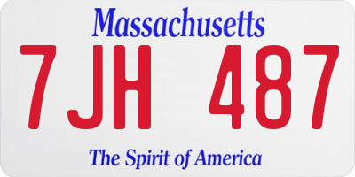 MA license plate 7JH487
