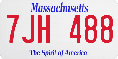 MA license plate 7JH488