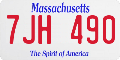 MA license plate 7JH490