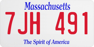 MA license plate 7JH491