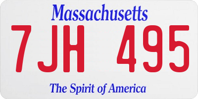 MA license plate 7JH495