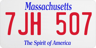 MA license plate 7JH507