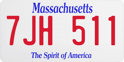 MA license plate 7JH511