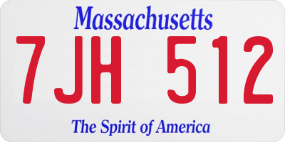 MA license plate 7JH512