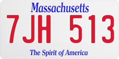 MA license plate 7JH513