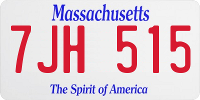 MA license plate 7JH515