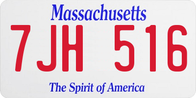 MA license plate 7JH516